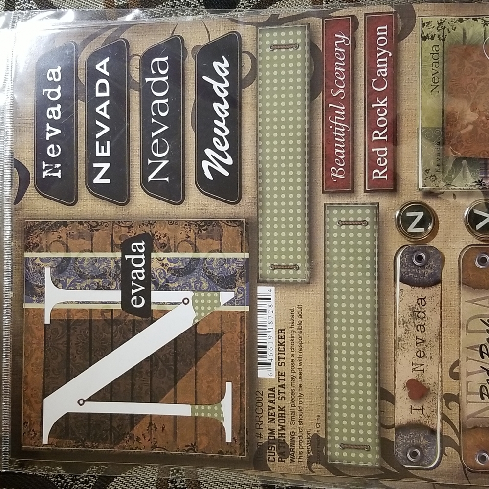 Nevada Scrapbook Sticker Set New